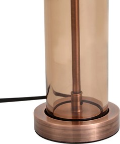 Lampada da tavolo Hotel Chic bronzo scuro con vetro marrone - Amara