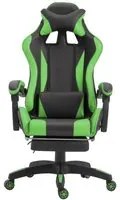 Sedia Gaming con Poggiapiedi in Similpelle Verde