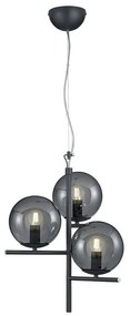 Lindby - Denva 3 Lampada a Sospensione Anthracite/Smoke Lindby