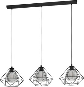 Lampadario Design Vernham nero paralume nero E27 Ø32cm EGLO