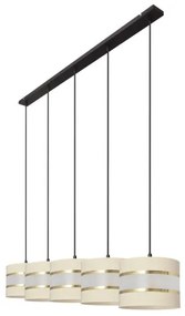 Lampadario a sospensione con filo HELEN 5xE27/15W/230V color crema/nero/oro