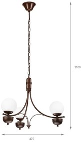 Brilagi - LED Lampadario a sospensione con catena COTTAGE 3xG9/40W/230V quercia/bianco