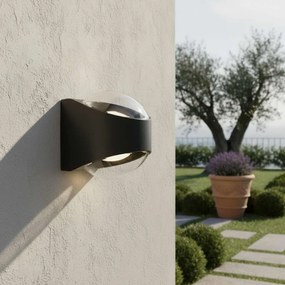 Applique LED 12W Bidirezione Curvo IP65 con LED Bridgelux - Nera