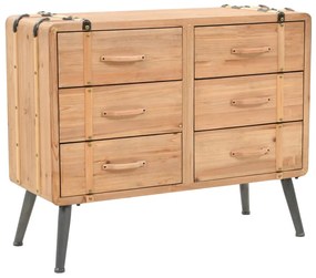 Cassettiera İn Legno Massello Di Abete 91x35x73 Cm /