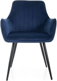 Sedia in velluto Apple blu navy