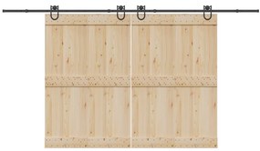 Kit Di Binari Per Porte Scorrevoli 400 Cm Acciaio Nero /