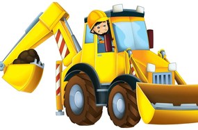 Quadro su tela – Escavatore per bambini