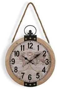 Orologio da Parete Versa Mapamundi 40 x 6,5 x 47 cm Legno MDF