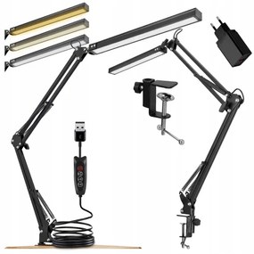 Lampada da tavolo LED dimmerabile con clip LED/10W/5V 3000/4000/6000K nera