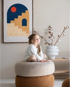 Pouf a sacco per bambini marrone con rivestimento in bouclé Round – Wigiwama