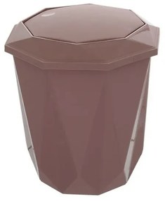 Pattumiera bagno rosa con coperchio basculante e capacità 5,5 lt