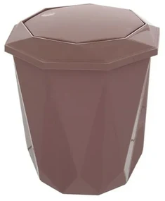 Pattumiera bagno rosa con coperchio basculante e capacità 5,5 lt