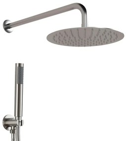 Kit doccia satinato con braccio 35 soffione 25 e set doccia completo Gemini