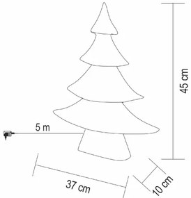LED Decorazione natalizia 160xLED/230V 45 cm alberello bianco caldo