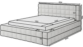 Letto matrimoniale imbottito beige con contenitore e rete inclusi 180x200 cm Dizzle – ELTAP