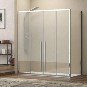 Box doccia 80x180 doppio scorrevole angolare vetro 8 mm anticalcare | KEL6000 - KAMALU