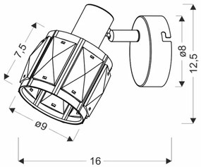 Faretto da parete DUBAI 1xE14/40W/230V nero/oro