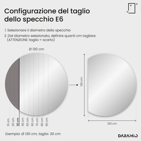 Specchio a mezzaluna con luce LED E6