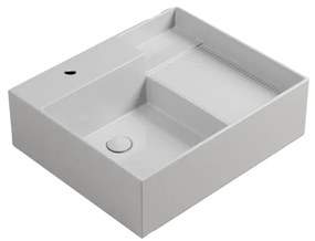 Lavabo da appoggio Nobu rettangolare in ceramica L 60 x H 21 x P 50 cm bianco