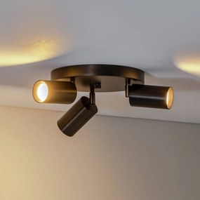 Argon Faretto da soffitto Sado, a 3 luci, antracite, acciaio, orientabile