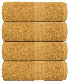 Asciugamani Ospiti 4 Pz Oro 30x50 Cm 360 G/m² 100% Cotone /