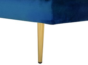 Chaise longue velluto blu marino sinistra MIRAMAS Beliani