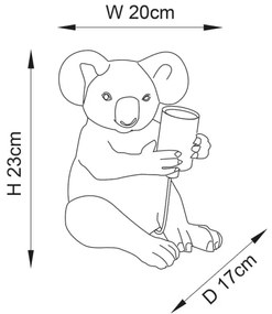 Endon 95082 - Lampada da tavolo KOALA 1xE27/10W/230V dorata