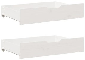 Cassettoni Da Letto 2 Pz Bianchi 80x55x16 Cm İn Legno Di Pino /