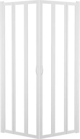 Box doccia angolare con porta pieghevole, L 76-80 cm x L 76-80 cm, H 185 cm, in vetro trasparente SP. 3 mm, profilo lucido bianco | Los