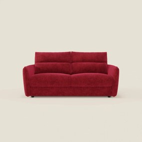 Elios Divano letto con morbidi cuscini spalliera in tessuto smacchiabile T24 rosso bordeaux