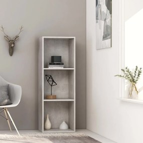 Libreria 3 Ripiani Grigio Cemento 40x30x114cm Legno Multistrato