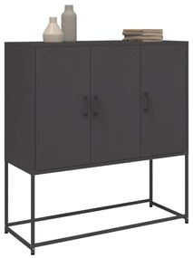 Credenza nera 100,5x39x107 cm in acciaio