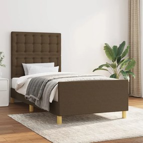 Giroletto Senza Materasso Marrone Scuro 100x200 Cm Tessuto /