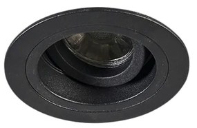 Set di 6 faretti da incasso moderni neri 9,2 cm ruotabili e inclinabili - Chuck