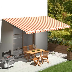 Tessuto Di Ricambio Per Tenda Da Sole Giallo E Arancio 6x3,5 M /