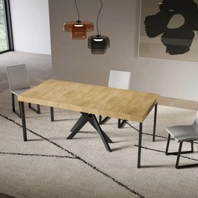 Consolle allungabile Libo Premium Small - Quercia natura gambe antracite 90x40/196 cm