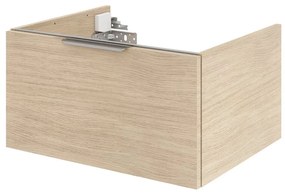 Mobile da bagno sospeso sotto lavabo L 60 x H 32 x P 48 cm rovere naturale, 2 cassetti Neo, Maniglie acquistabili separatamente