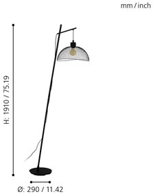 Eglo 43307 - Lampada da terra POMPEYA 1xE27/60W/230V