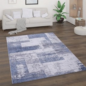 Tappeto arredo moderno a pelo corto Fantasie geometriche astratte  Colore Blu, Dimensioni Tappeti cm 240x340