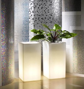 Vaso 40x40x80cm in Resina Tulli Schio Cubo Alto Essential 80 Bronzo...