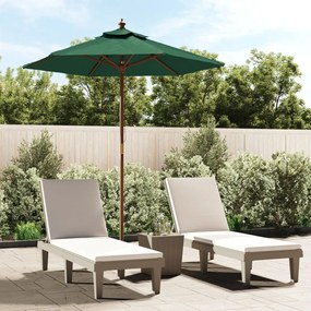 Ombrellone Da Giardino Con Palo İn Legno Verde 196x231 Cm /