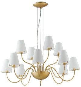 Lampadario Sospensione Canto, Class, Colore Oro, 28W, Mis. 83 x 40,5 x 115 cm