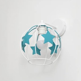 Applique per bambini STARS 1xE27/15W/230V turchese/bianco