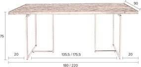 Tavolo da pranzo in acacia 90x180 cm Class - Dutchbone