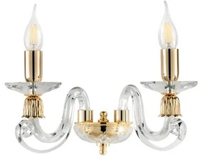 Applique 1306 in vetro soffiato lavorato a mano 36 cm a 2 luci