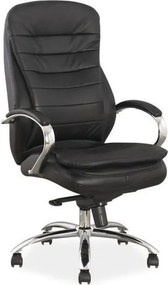 Sedia da ufficio Q-154 in ecopelle nera - L65 x H53 x 116h cm