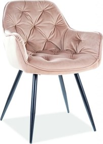 Sedia Cherry in velluto beige/nero Blu28
