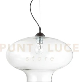 Bistro' lampadario a sospensione 1 luce attacco e27 trasparente d.40cm