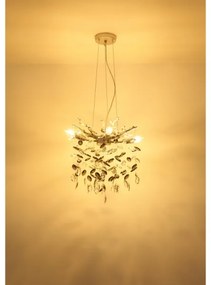 Globo 64138HS - Lampadario sospeso a cavo QUEENA 4xE14/40W/230V, finitura argento