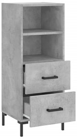 Credenza grigio cemento 34,5x34x90 cm in legno multistrato